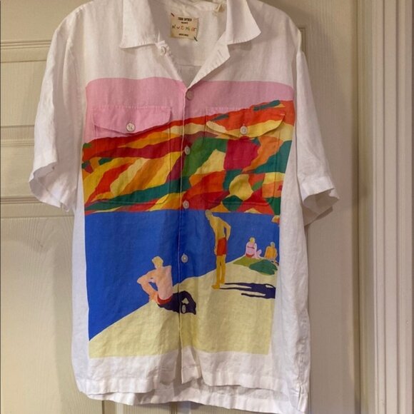 Todd Snyder Navot Miller 100% Linen S/S button up shirt Sz XL. - Picture 1 of 6